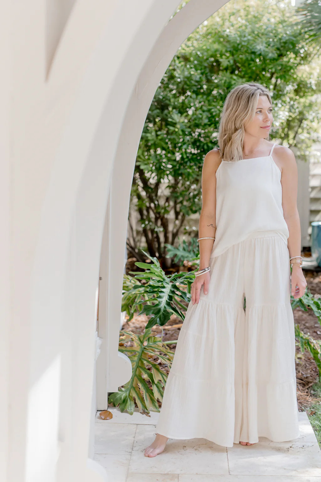 Women's Bella Linen Pants (soft white) | INDIE BLUE