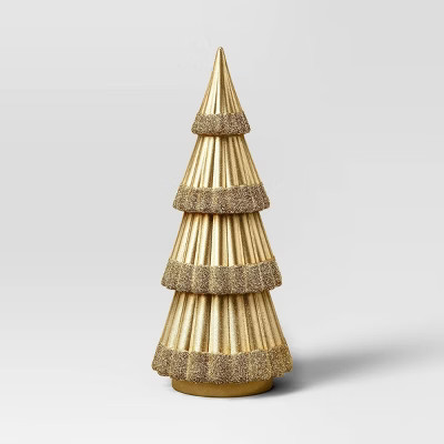 12" Christmas Gold Tree Foil and Glittered Trim - Wondershop™ | Target