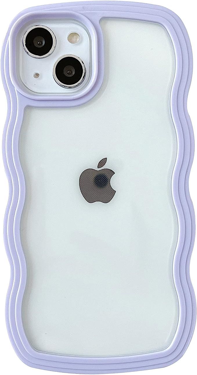 Caseative Cute Curly Wave Frame Shape Shockproof Soft Compatible with iPhone Case (Purple,iPhone ... | Amazon (US)