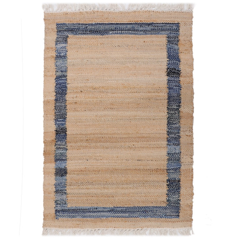 The Pioneer Woman Denim Jute Accent Rug \u2013 Natural & Blue Border | 30" x 46" | Walmart (US)