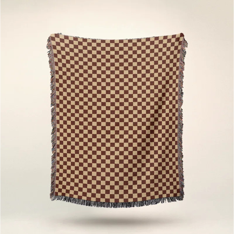 Majorca Checkered 100% Cotton Woven Throw | Wayfair North America