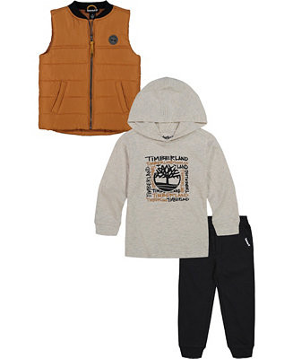 Timberland Little Boys Vest, T-shirt and Joggers Set, 3-Piece & Reviews - Sets & Outfits - Kids -... | Macys (US)