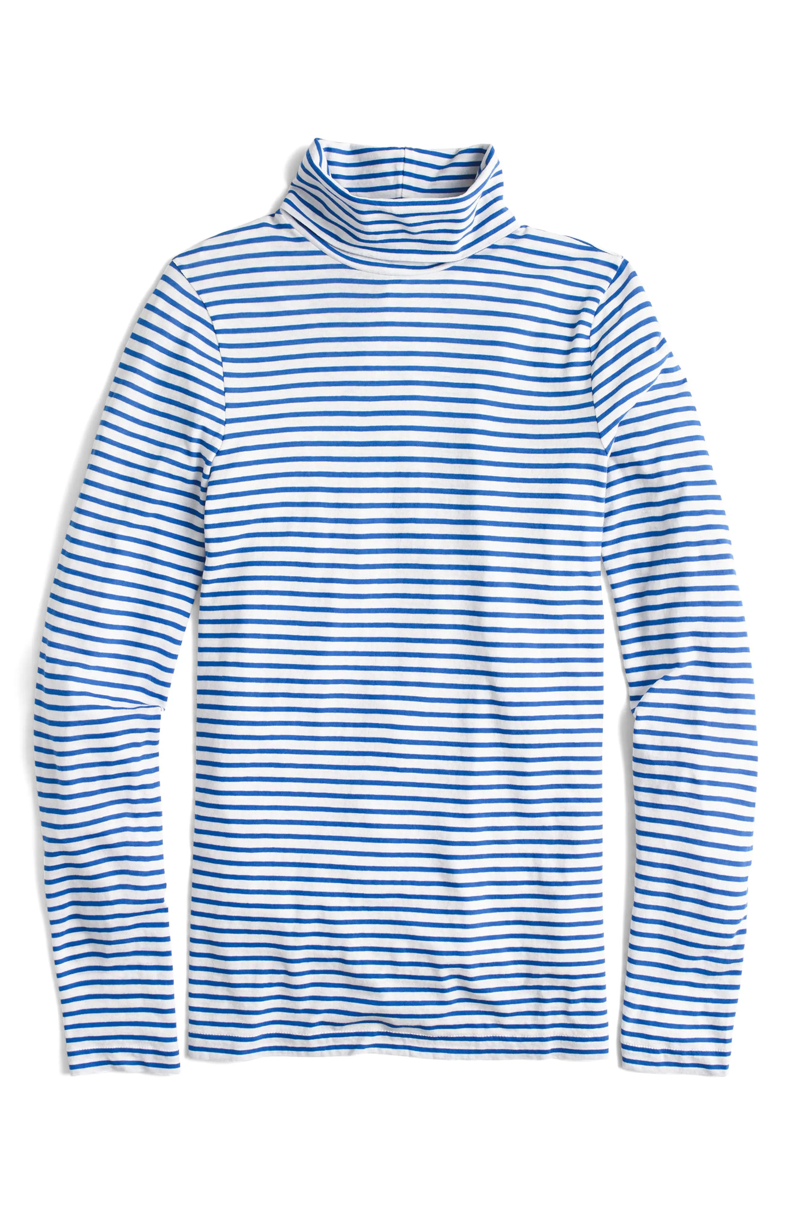 J.Crew Stripe Tissue Turtleneck Tee | Nordstrom