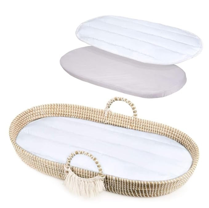 Baby Changing Basket - Baby Moses Basket - Thick Diaper Changing Pad - Changing Table Topper - Ha... | Amazon (US)