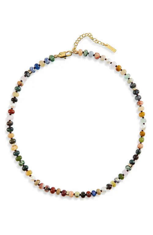 Éliou Samara Beaded Necklace in Green Multi at Nordstrom, Size 16 | Nordstrom