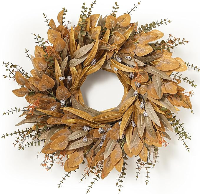 26'' Fall Wreath with Eucalyptus & Berries for Front Door Outdoor Decor | Large Artificial Autumn... | Amazon (US)