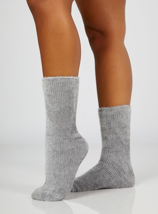 Velvet fleece socks - Grey | Boux Avenue (UK)