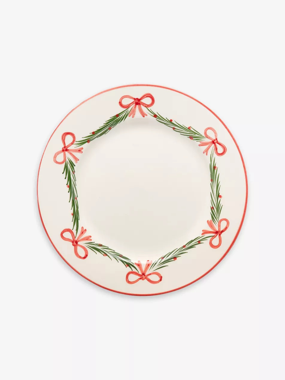 Holly Garland earthenware dinner plate 26.5cm | Selfridges