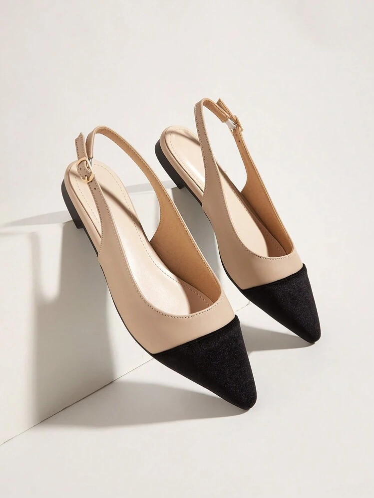 Sandalias Planas De Color Block Para Otoño/Invierno, Zapatos De Mujer De Moda Con Suela Plana | SHEIN