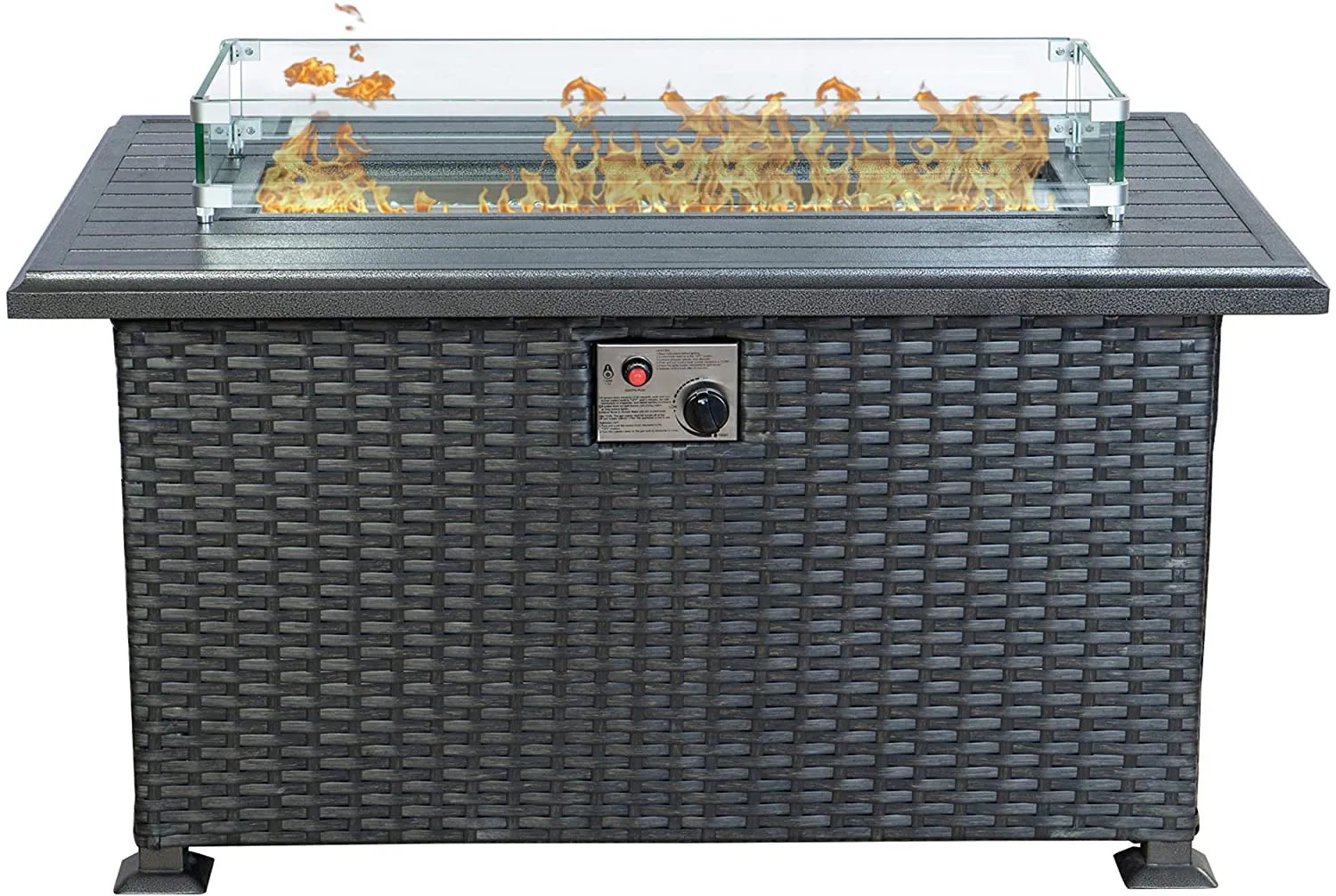 Kozyard 43.3-in W 50000-BTU Dark Gray/Powder Coated Tabletop Steel Propane Gas Fire Pit | KZEPT80... | Lowe's