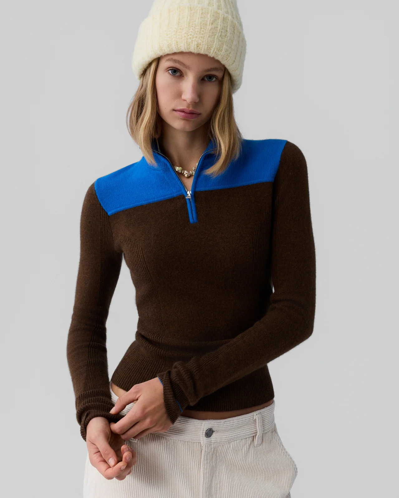 Alpine Half Zip - Chestnut/Twilight | Guest In Residence