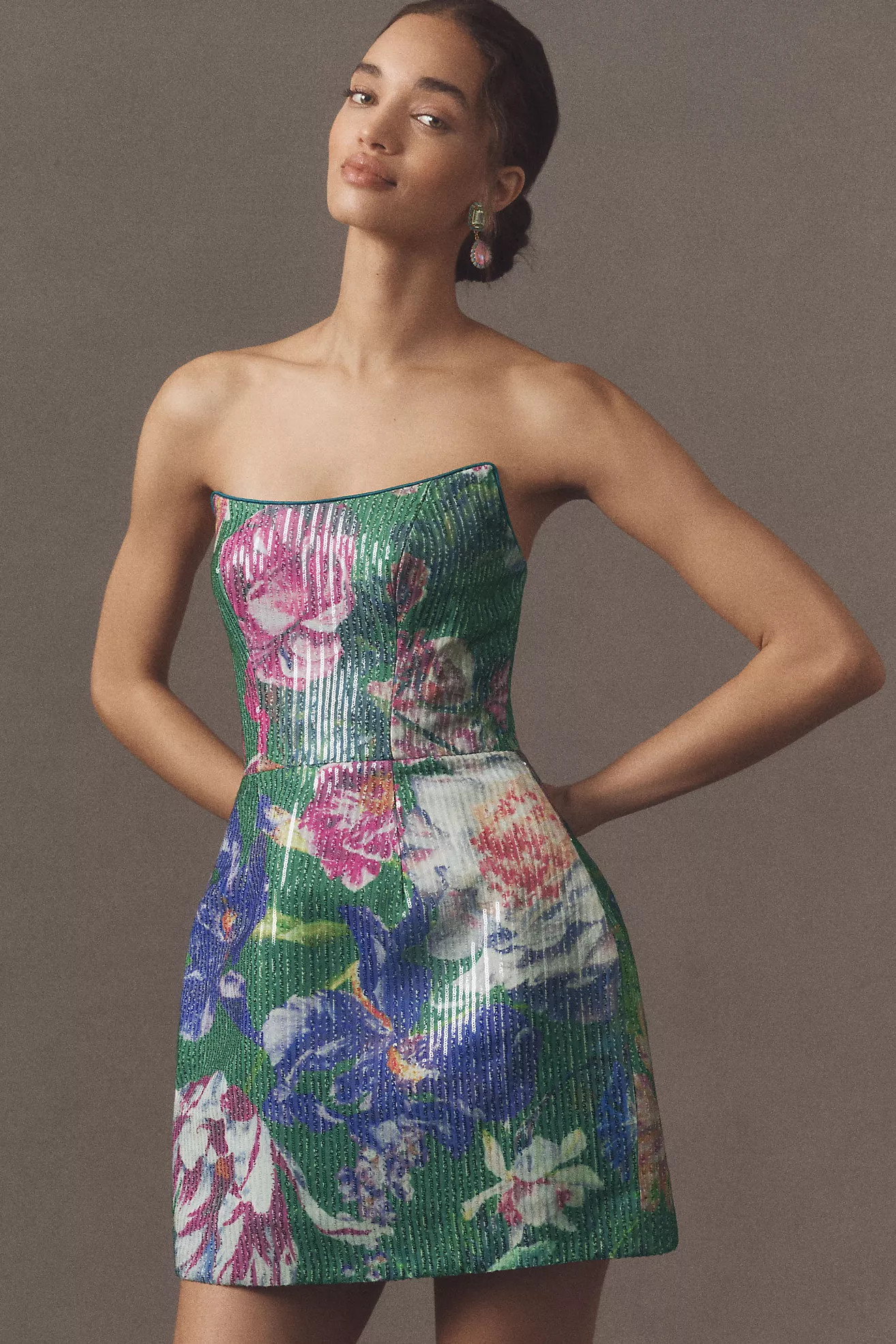 Dress The Population Amity Strapless Sequin Mini Dress | Anthropologie (US)