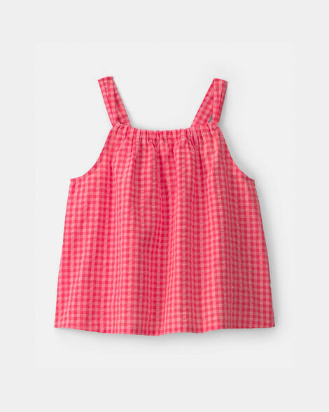 Girls Gingham Tank Top - Pink | Carter's Inc