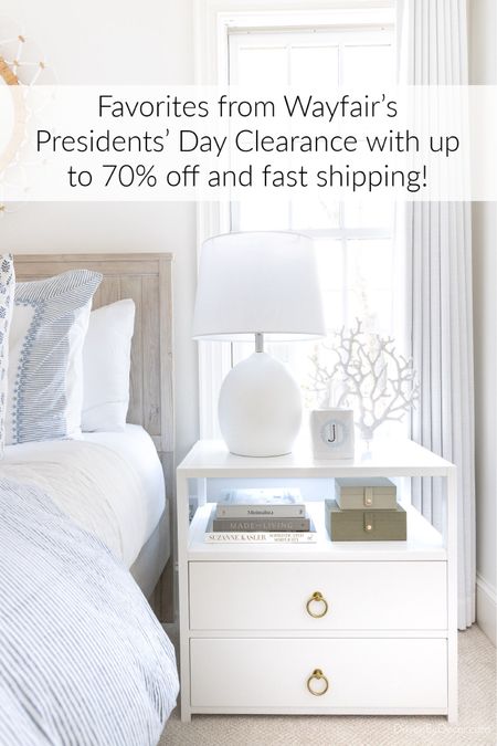 Get going on those 2024 home projects by scoring finds from @Wayfair’s Presidents’ Day Clearance with up to 70% off and fast shipping! Some of my favorite recent finds for our guest room are on sale including these versatile lamps, white nightstands, and decorative coral. I’ve linked all three of these finds plus several other Wayfair sale favorites! #wayfair #wayfairpartner

Bedroom decor, bedroom lamp, nightstandd

#LTKsalealert #LTKfindsunder100 #LTKhome