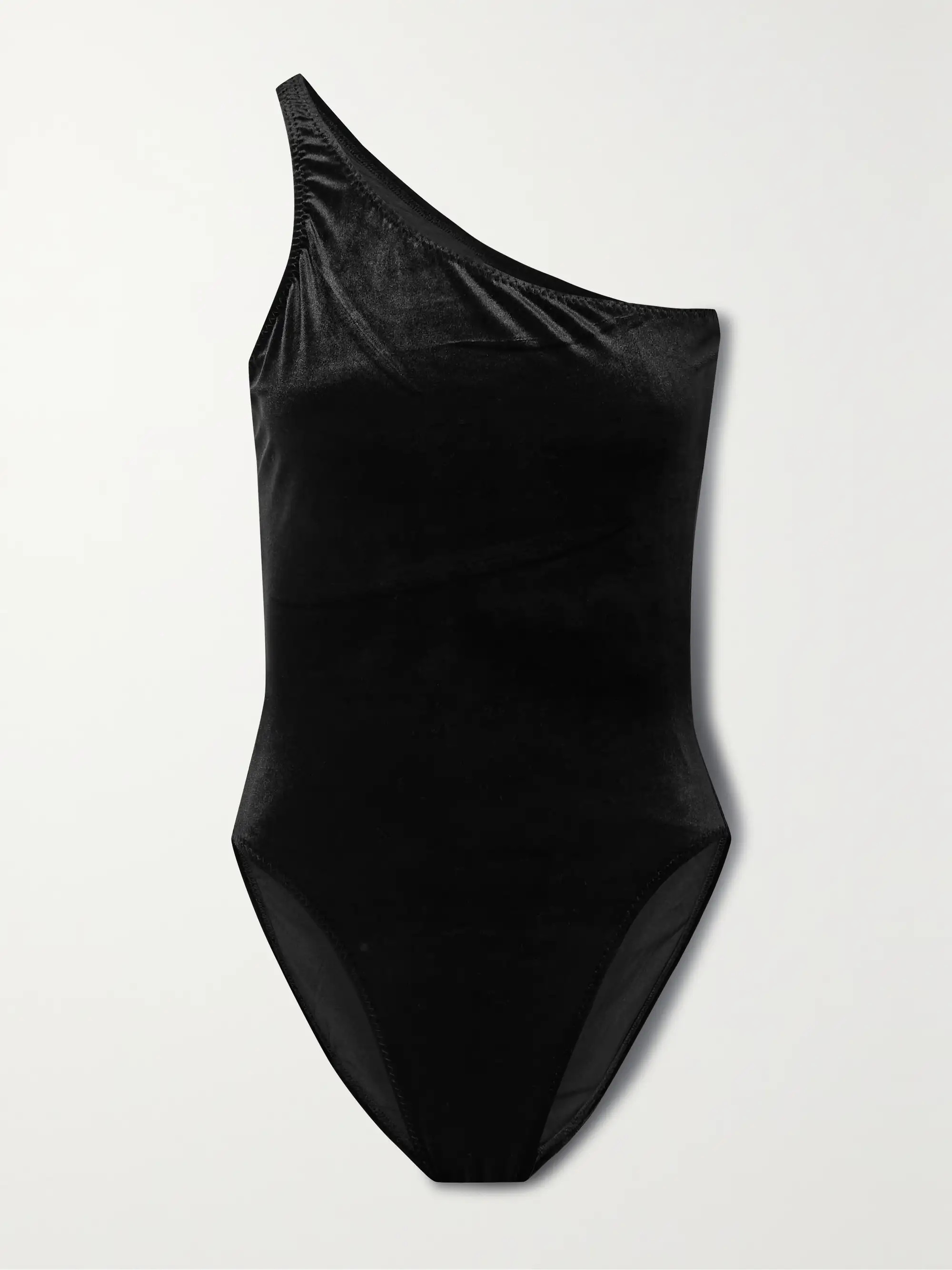 Mio one-shoulder stretch-velvet swimsuit | NET-A-PORTER APAC