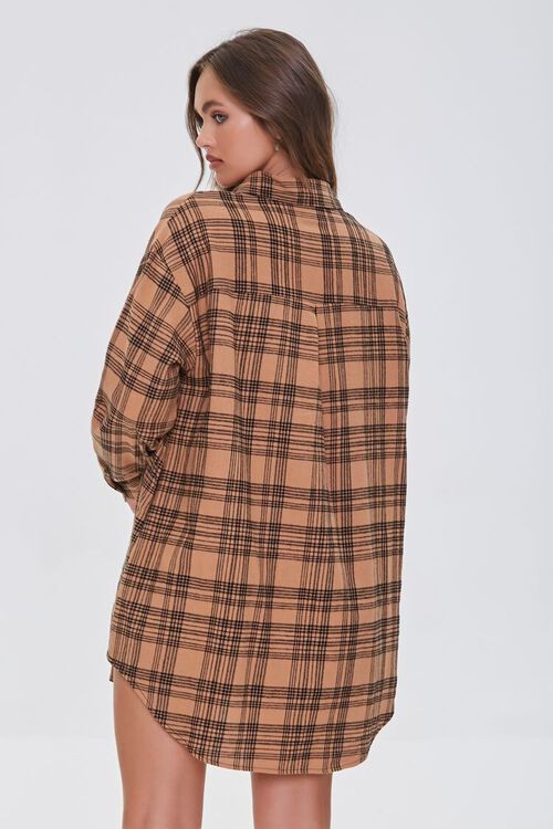 Plaid Dolphin-Hem Shirt Dress | Forever 21 (US)