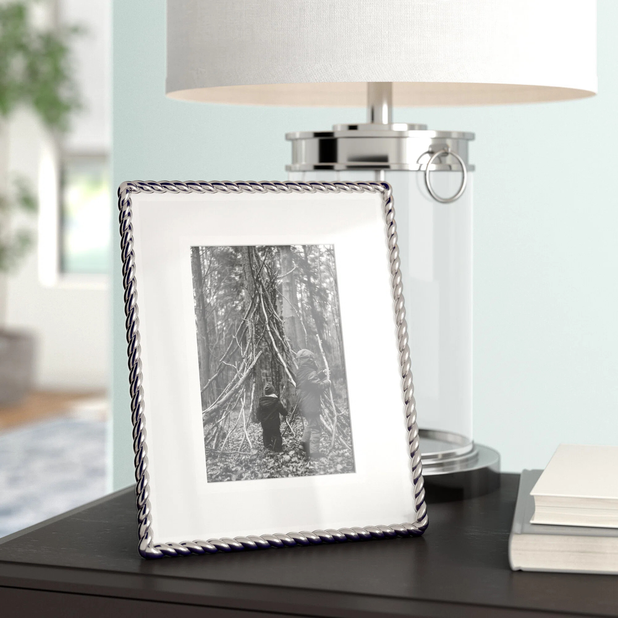 Aricka Silver Metal Beaded Picture Frame | Wayfair North America