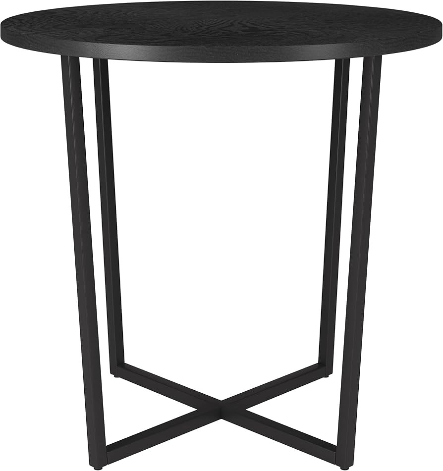 Henn&Hart Pivetta Side Table, 22" Wide, Blackened Bronze/Black Grain | Amazon (US)