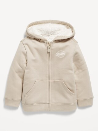 Unisex Logo-Graphic Sherpa-Lined Zip Hoodie for Toddler | Old Navy (US)