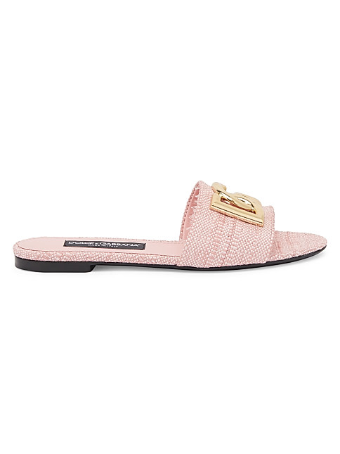 Raffia DG Slides | Saks Fifth Avenue