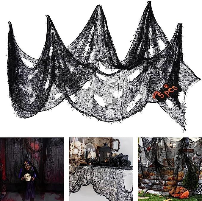 5Pcs Halloween Creepy Cloth 30×71inch,Scary Gauze Doorways Spooky Giant Tapestry for Halloween P... | Amazon (US)