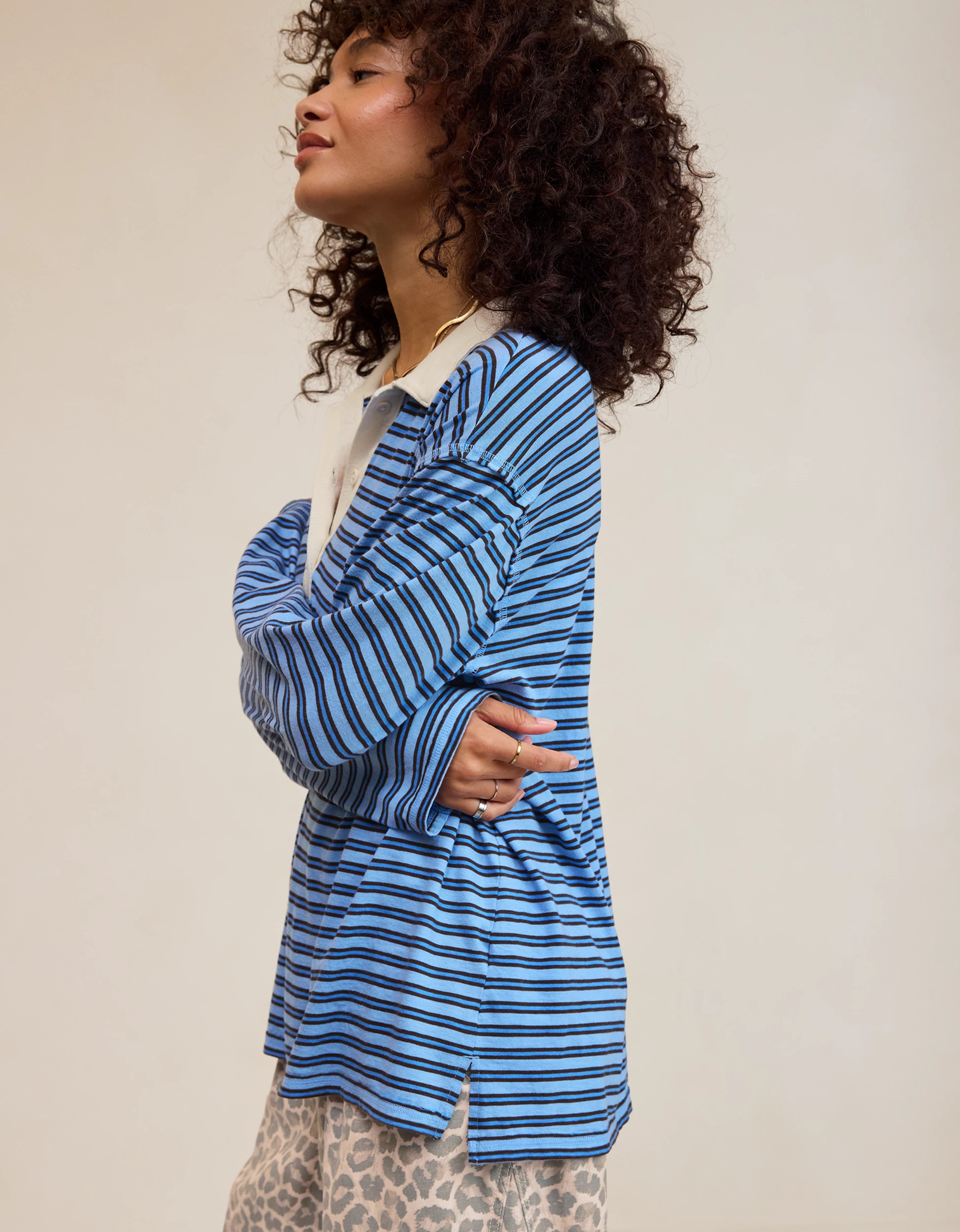 Aerie Cozy Polo Boyfriend T-Shirt | Aerie
