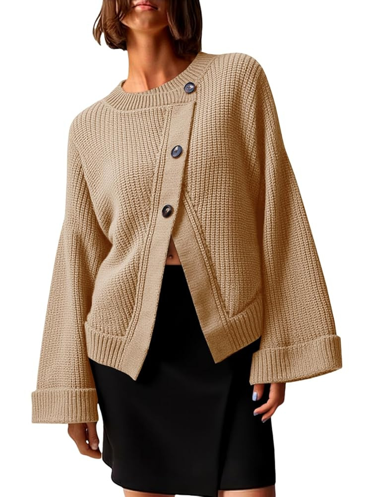 Saodimallsu Womens Cardigan Sweaters 2025 Button Down Long Sleeve Knit Outerwear Oversized Fashio... | Amazon (US)