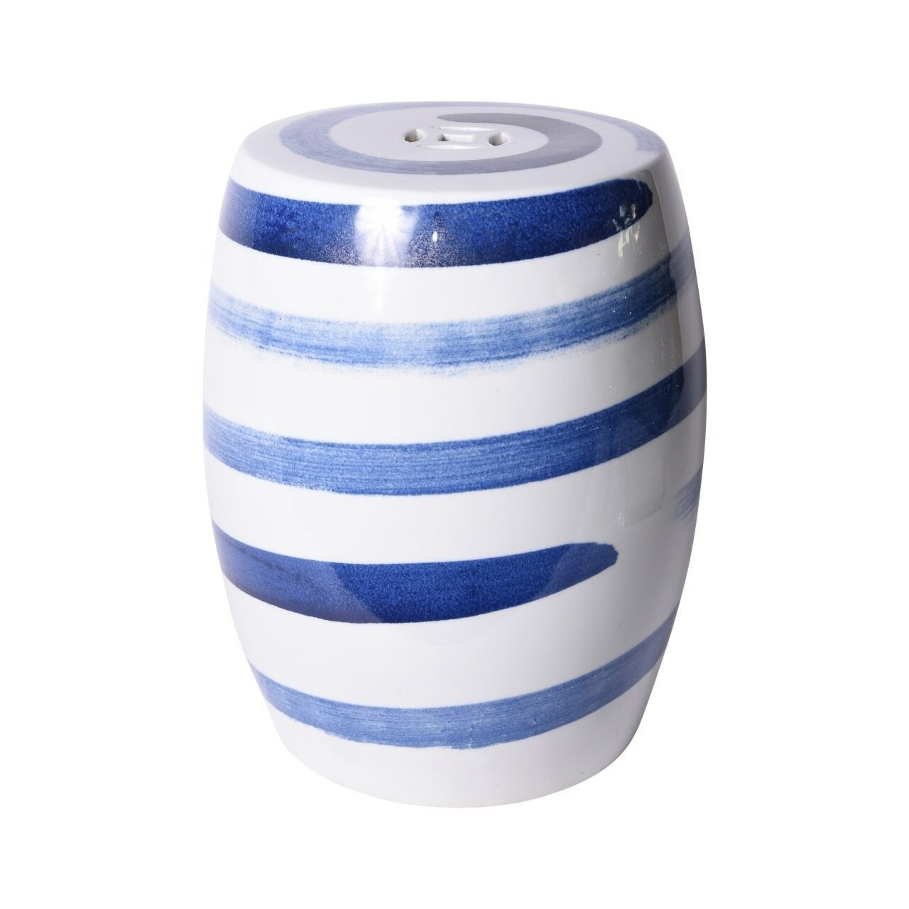 Spin Brushstroke Garden Stool, Blue and White – BURKE DECOR | Burke Decor