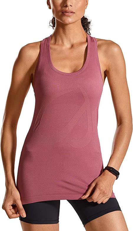 Seamless Workout Tank Tops for Women Racerback Athletic Running Gym Shirts Quick Dry | Amazon (US)