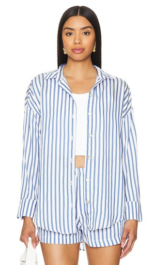 Boyfriend Button Down in Bahia Breeze Stripe | Revolve Clothing (Global)