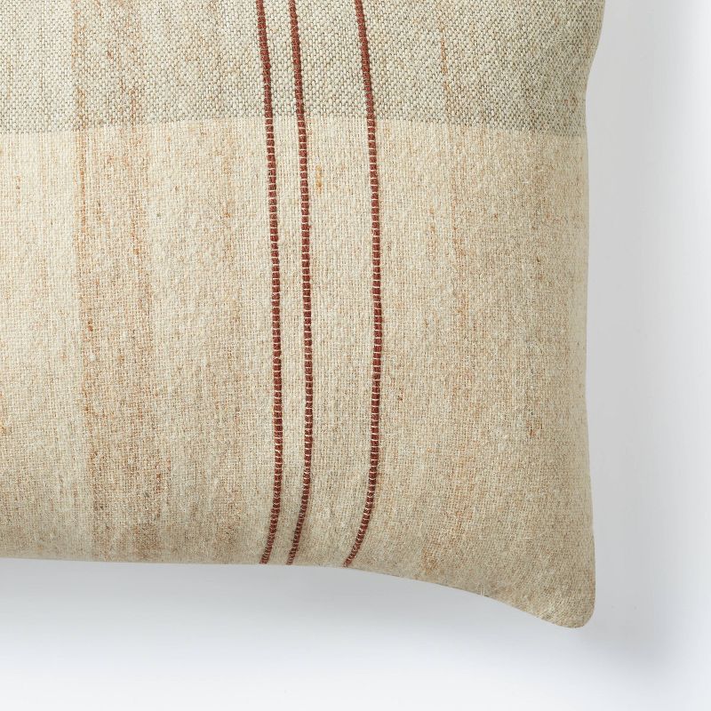 Oversized Space Dyed Striped Lumbar Throw Pillow Neutral/Gray - Threshold™ designed with Studio... | Target