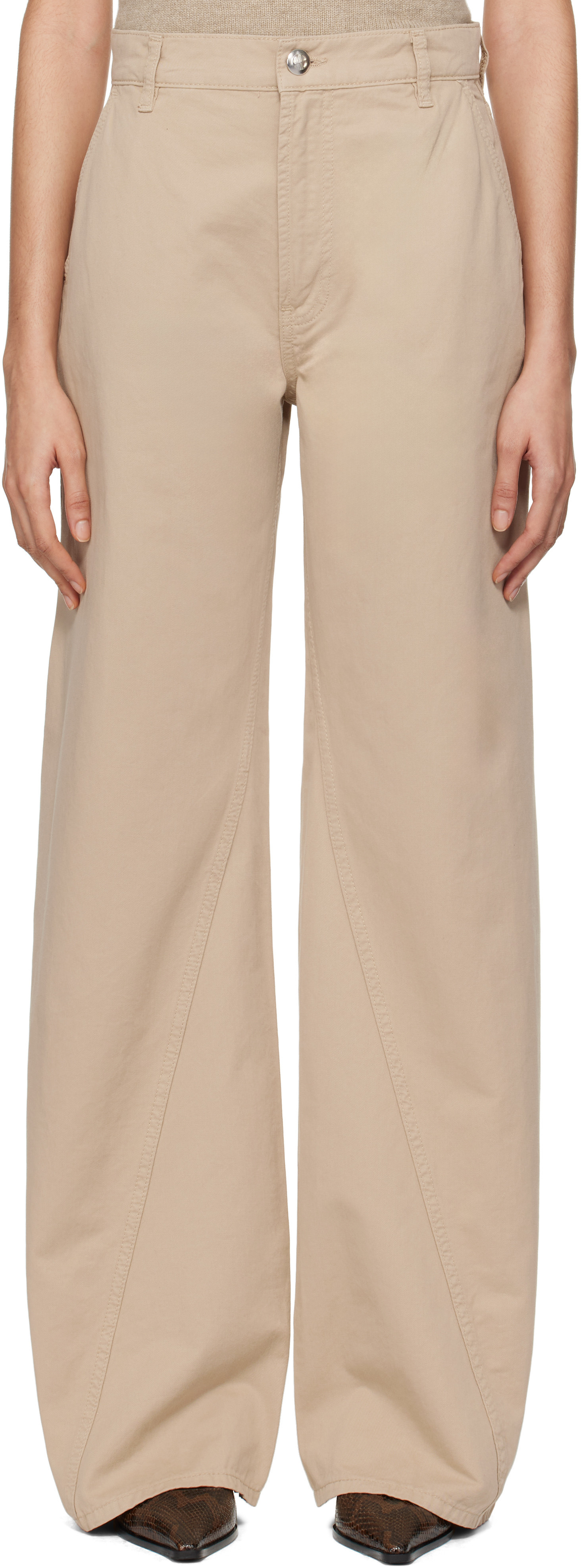 ANINE BING Beige Briley Trousers | SSENSE