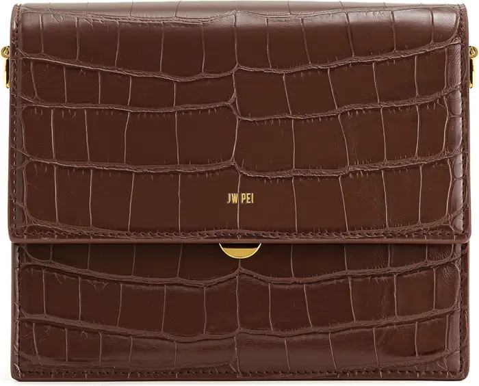 JW PEI Mini Flap Croc Embossed Faux Leather Shoulder Bag | Nordstrom | Nordstrom