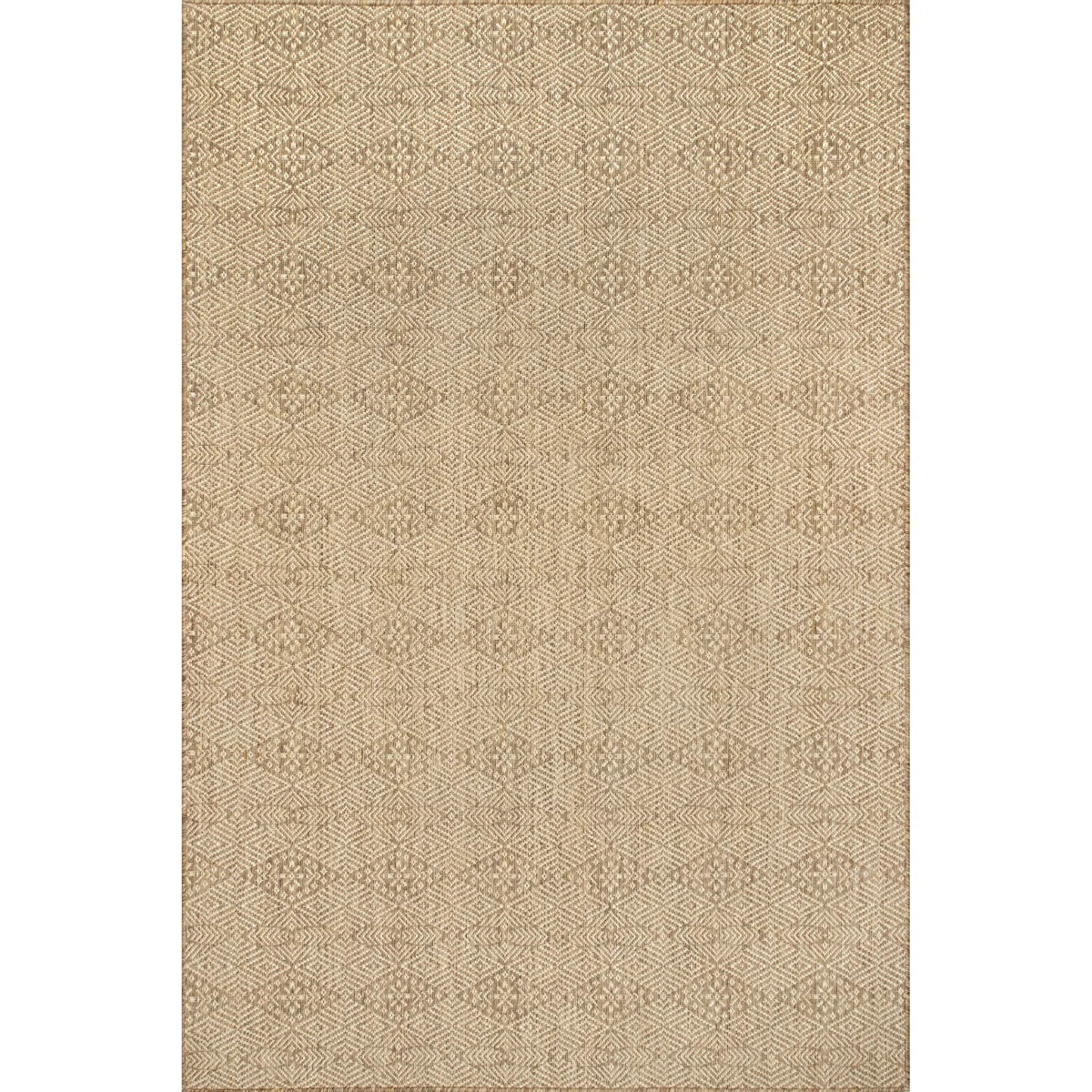 Roselyn Geometric Power Loom Beige Indoor/Outdoor Patio Rug | Wayfair North America