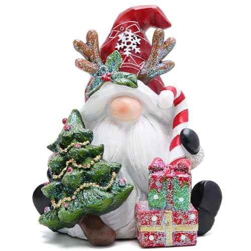 Hodao Christmas Gnome Decor Winter Table Swedish Tomte Elf Dwarf Figurines Decor Indoor Home Decorations Resin | Amazon (US)