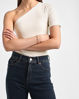 Body Contour Double Layer One Shoulder Tee | Express