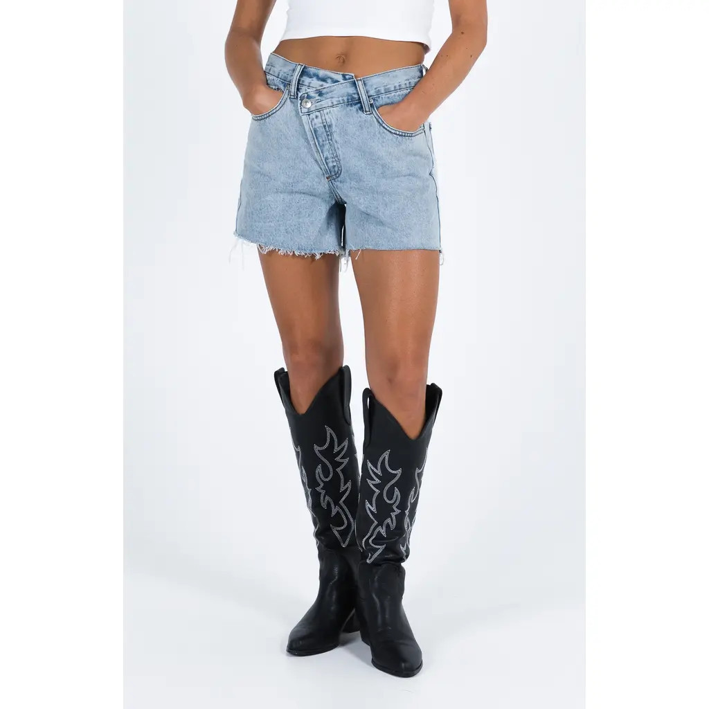 Princess Polly Xena Cutoff Denim Shorts in Blue at Nordstrom, Size 0 | Nordstrom