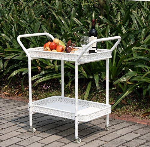 Jeco Outdoor Resin Wicker Serving Cart | Amazon (US)