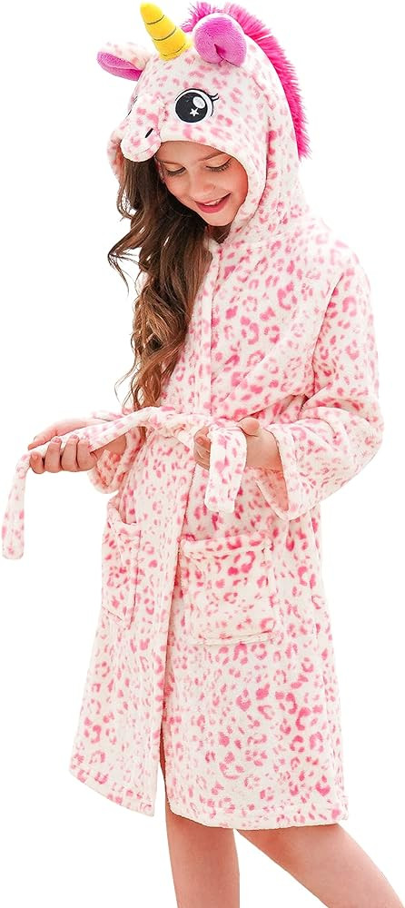Doctor Unicorn Soft Unicorn Hooded Bathrobe Sleepwear - Unicorn Gifts for Girls | Amazon (US)