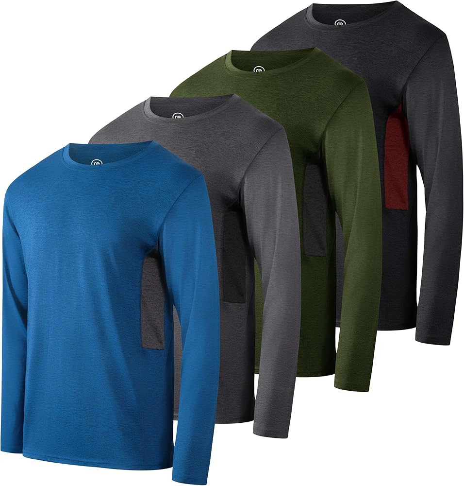 Real Essentials 4 Pack: Boys Youth Dry-Fit Moisture Wicking Active Athletic Performance Long-Slee... | Amazon (US)