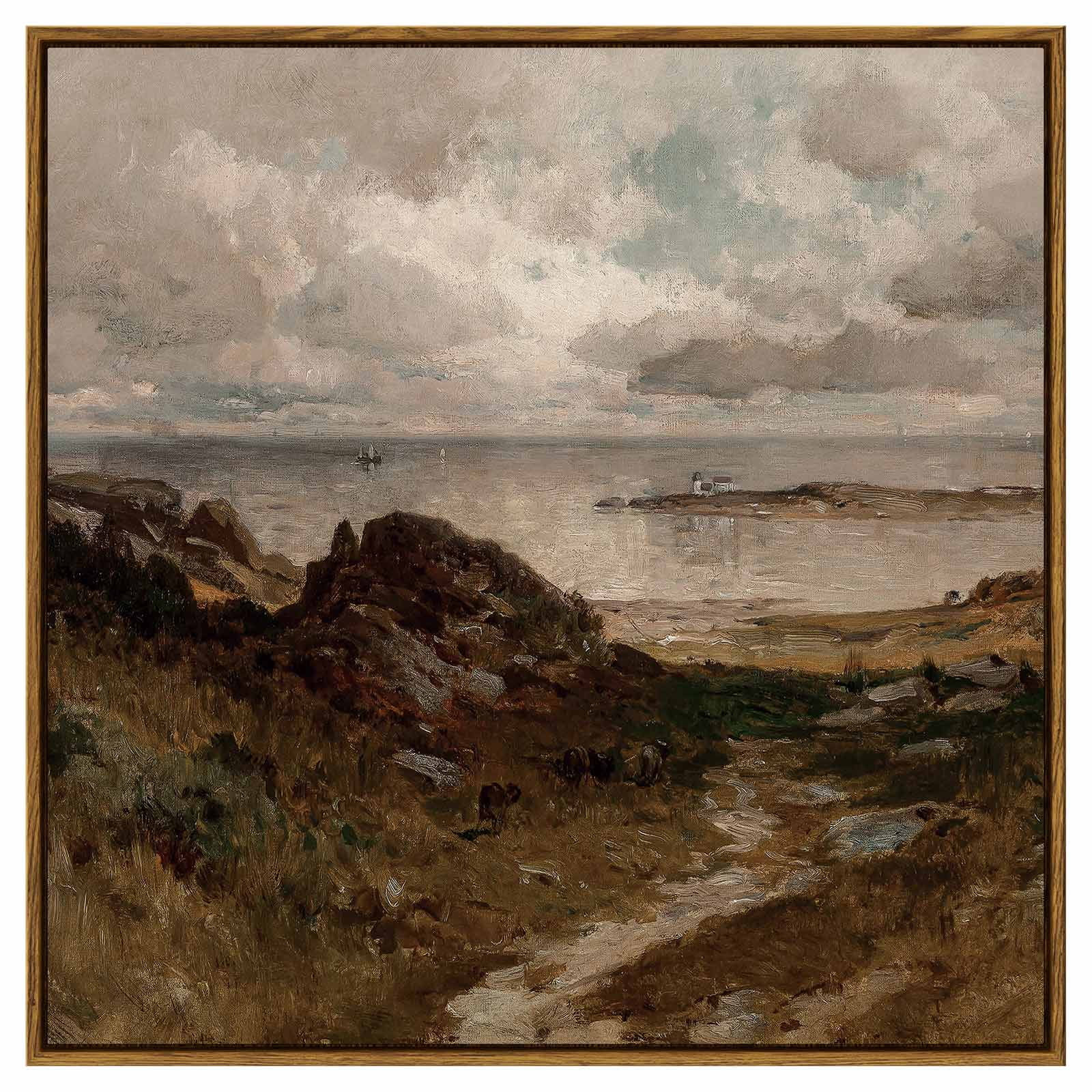 InSimSea 24x24 Inch Square Large Framed Wall Art Decor, Seaside Path Landscape Paintings, Coast S... | Walmart (US)