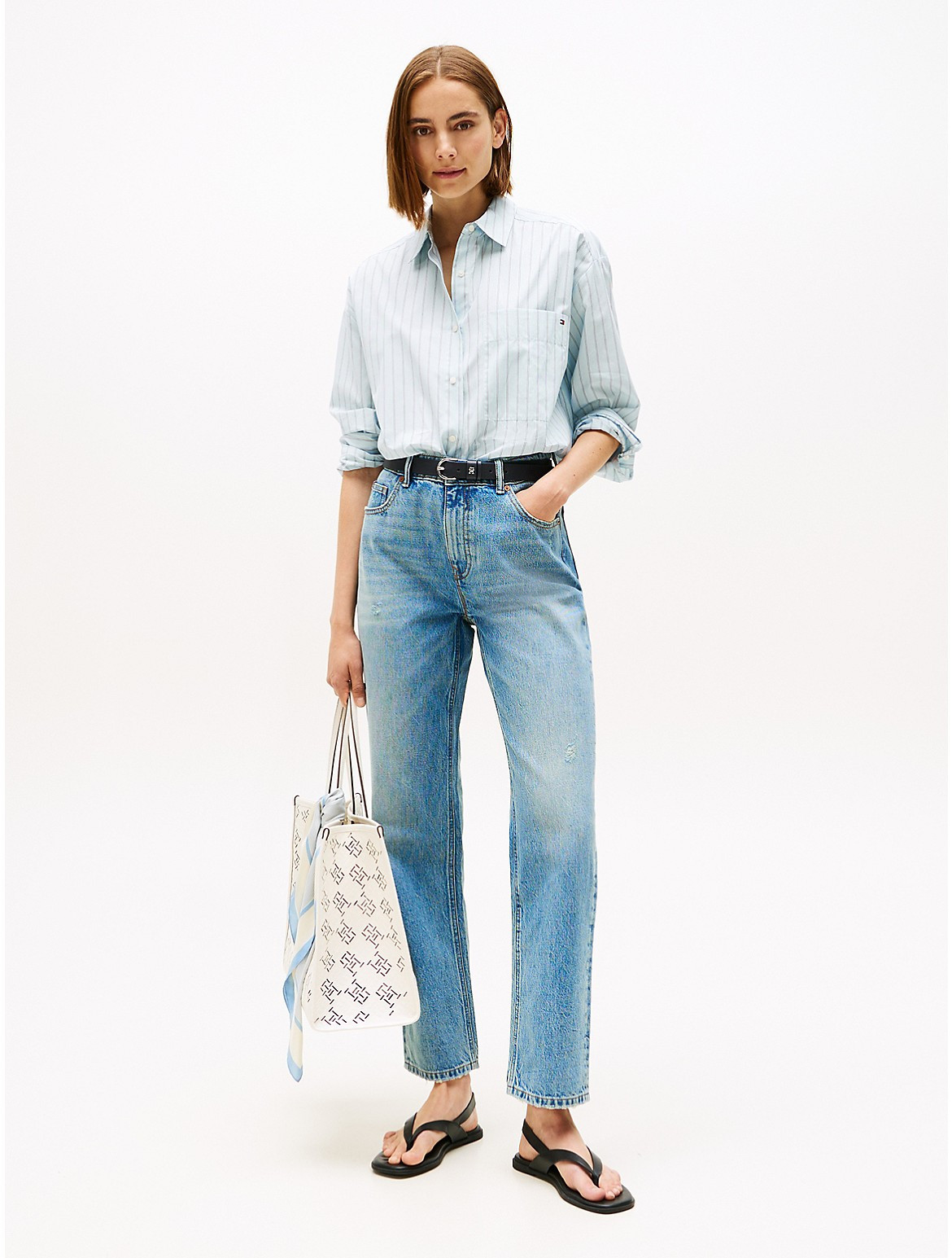 Tommy Hilfiger Women's High-Rise Classic Straight Jean - Medium Light Wash - 00 | Tommy Hilfiger (US)