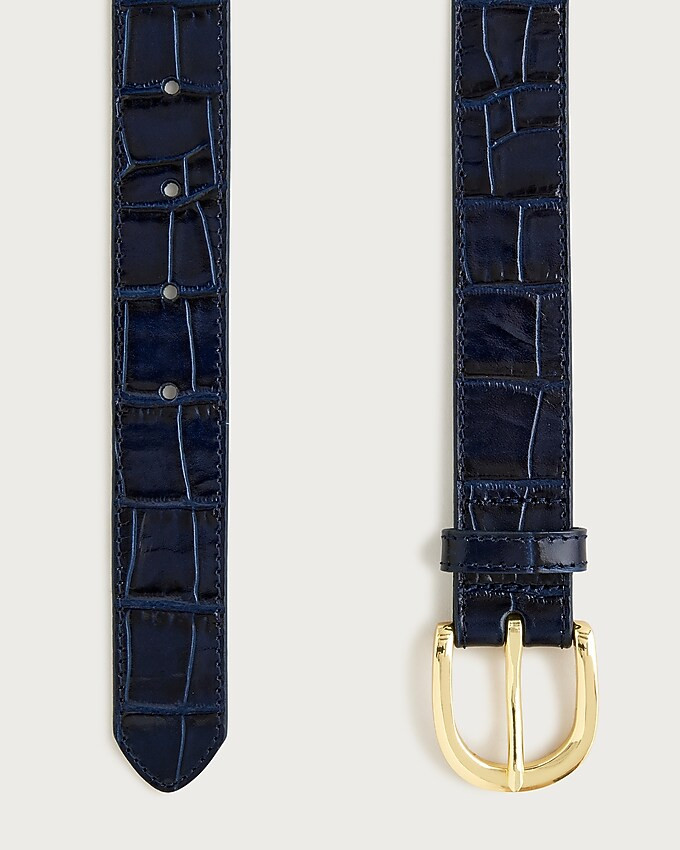 Classic belt in croc-embossed leather | J. Crew US