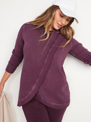 Maternity Vintage Cross-Front Nursing Tunic Hoodie | Old Navy (US)