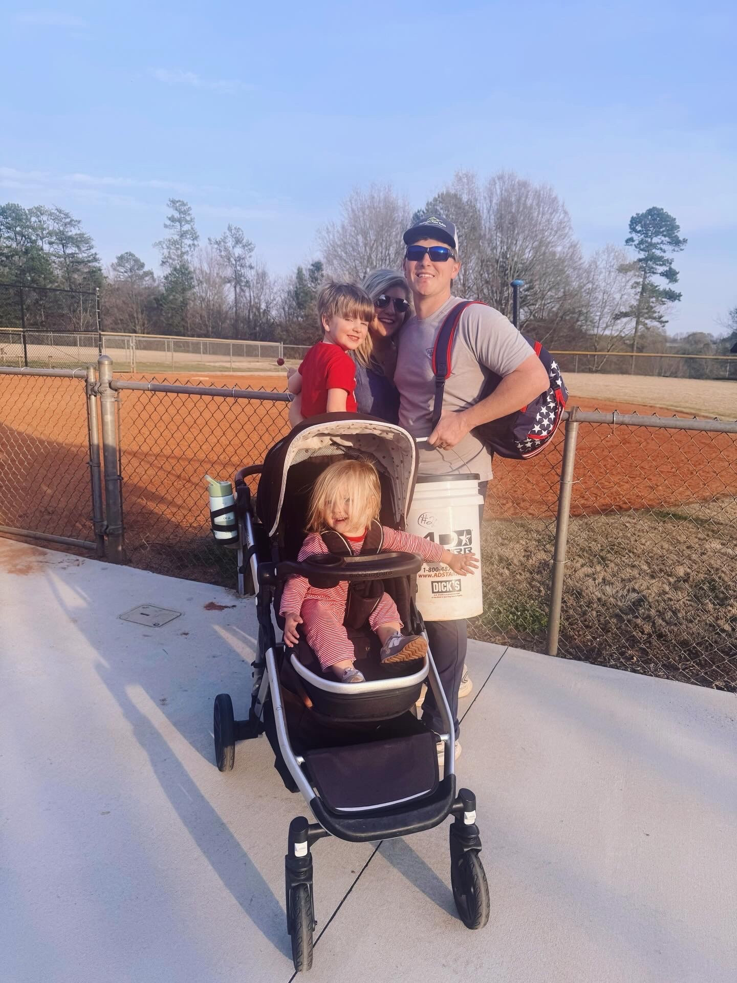 🧢⚾️🏟️🎶 “The boys are back in town, the boys are back in town” 🎶🏟️⚾️🧢 #baseballisback #tballseason #theboysarebackintown 

Such a perfect way to “ring in spring” 🌱 with our very first baseball practice ⚾️ of the season with Daddy as the head coach 🧢 this year (“Daddy Coach”
according to my babies 🤭) for Judson’s little league team!! 🥰 Totally loving my #baseballmom era these days 🤱🫶🏽 and now have a new title that everyone gave me tonight - the “Coach’s Wife” haha! 🏟️ #daddycoach 

Judson had an absolute ball out there and was such a good teammate and friend to all 🫶🏽 - and my mama heart was swelling with pride!! 🥹🥰 And Sweet Baby Levi Rhett was just along for the ride 🍭 and loved watching “big bubba” from the sidelines 🌳 (& a trip to the playground 🛝 for all afterwards - the best)!! ❤️ Cheers to all the baseball nights ahead in my future raising these little country boys 👶🏼🌾 to love the sport ⚾️ just like their “Dada” - nothing like it!! 🤍

And as we pulled back home 🏡 to the farm 🚜 afterwards, there was the most gorgeous sunset 🌅 over the land 🌾 - Happy TBall Season ⚾️🧢 and Happy Spring, y’all!! 😍🌳

#LTKmomlife #LTKKids