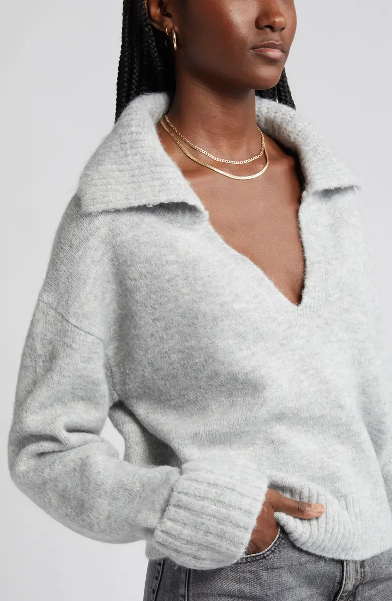 Oversize Johnny Collar Sweater | Nordstrom