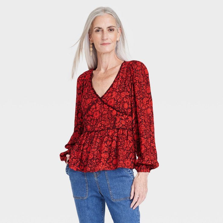 Women's Long Sleeve Embroidered Blouse - Knox Rose™ | Target