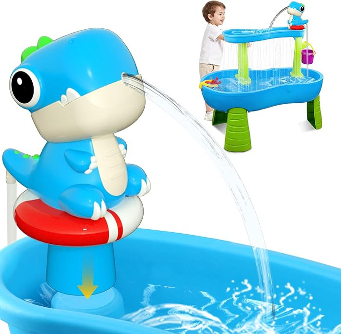 Litand Dinosaur Water Table Pump Continuous Flow – Rechargeable Battery Powered Water Pump for ... | Amazon (US)