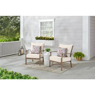 Hampton Bay Beachside Rope Look Wicker Outdoor Patio Lounge Chair with Cushion Guard Almond Tan C... | The Home Depot