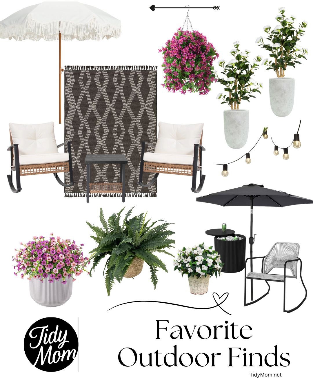 Outdoor living - no green thumb needed. 🌺
Outdoor furniture, patio furniture, umbrella, seating, rocker, outdoor rug, faux plants


#LTKHome #LTKSeasonal